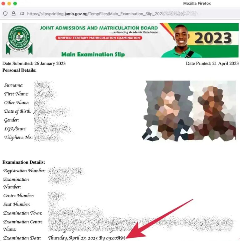 How to Reprint JAMB Slip 2024/2025 Date on For Exam Center